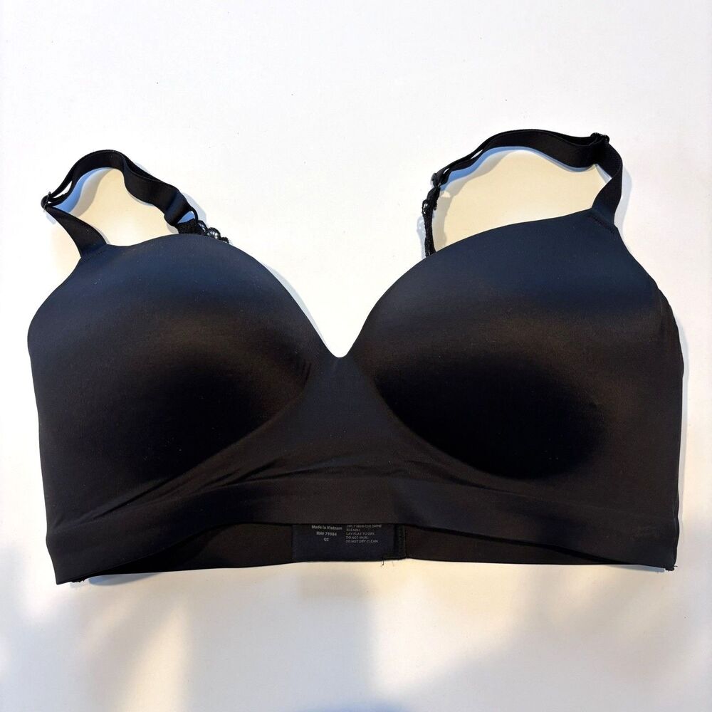 SOMA Black 38C Enbliss Luxe Wireless Lace J-Hook Bra Comfort